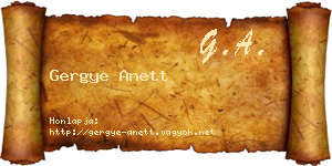 Gergye Anett névjegykártya