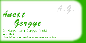 anett gergye business card